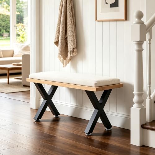 16 Inch Metal Table Legs Bench Legs Heavy Duty 2Pcs Black - Image 5