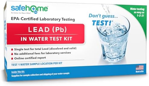 Safe Home® Lead in Drinking Water Test Kit – 1 Sample Tested at Our EPA by SafeHomeWaterQualityTestKits