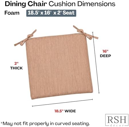 RSH DECOR: Sunbrella Foam Chair Cushions Set of 2 | 18.5" x 16" x 2" | - Image 3