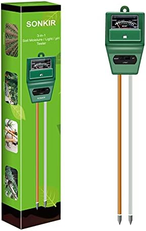 SONKIR Soil pH Meter, MS02 3-in-1 Soil Moisture/Light/pH Tester Gardening Tool by SONKIR