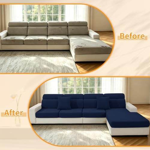 XINEAGE 2 Piece Stretch Couch Cushion Covers Individual Sofa Slipcovers - Image 7