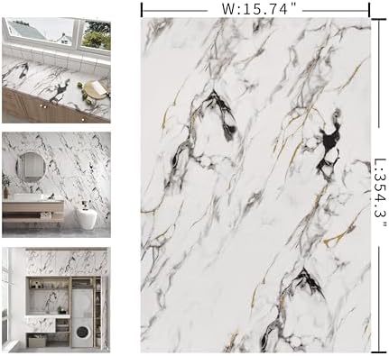 15.74"x354.3" White Marble Contact Paper - Image 7