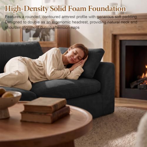 Cloud Boneless Loveseat Sofa, Modern Chenille Cloud Couch, Convertible Deep - Image 6