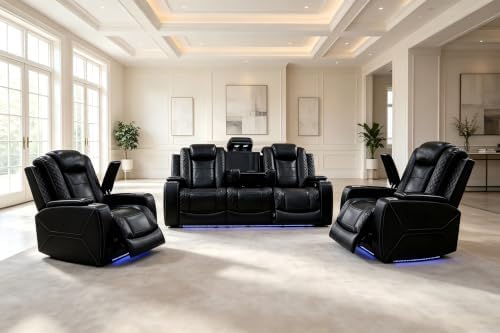 3 Piece Power Recliner Sofa Set by COSYMOORFURNITURE