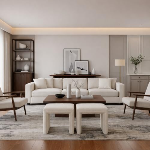 HomePop 19" Modern Channel Tufted Ottoman - Image 5