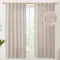 YoungsTex Linen Semi Sheer Curtains 63 Inch Length 2 Panels by YoungsTex