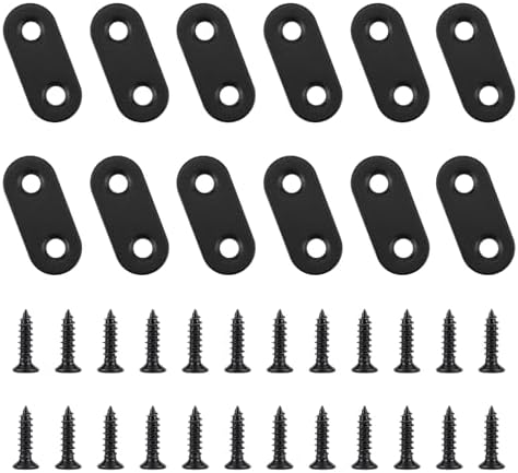 12 PCS 1.43'' x 0.63'' Stainless Straight Flat Brackets, Support Flat Metal by Unknown