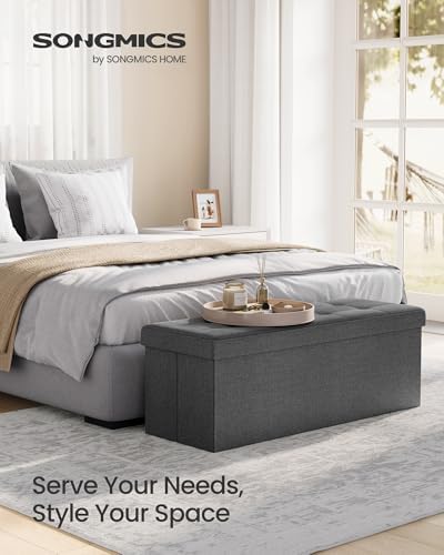 SONGMICS 43.3 Inches Folding Storage Ottoman Bench, Load 660 lb - Image 3