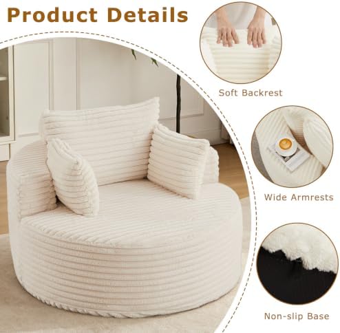 Oversized Chaise Lounge Chair Indoor, Boneless Sleeper Sofa Bed - Image 5