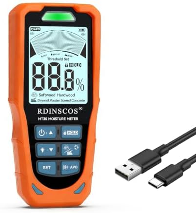 RDINSCOS Pinless Moisture Meter, 6 Modes by RDINSCOS