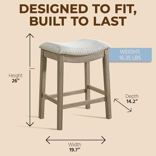 ROME + OAK Parker 26" Backless Saddle Stool, Reclaimed Oak - Image 2