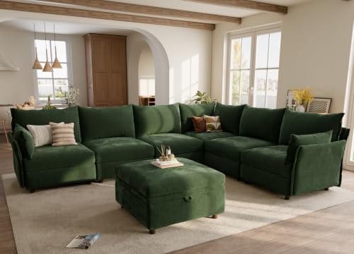 ABCASA 135.5" Modular Sectional Sofa, Oversized U Shaped Convertible Couch - Image 4