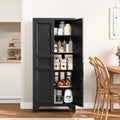 61" Black Metal Pantry Storage Cabinet Kitchen Storage Cabinet Cupboard by Yizosh