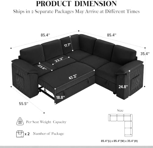 Xbrigh 85" Modular Sectional Sleeper Sofa - Image 3