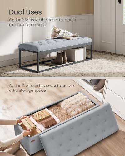 SONGMICS Storage Ottoman Bench, Foot Rest - Image 4