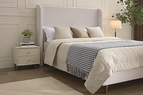 Queen Size Upholstered Bed Frame, Elegant Simplicity/Strong Wood Slats - Image 5