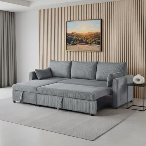 Ball & Cast 86" Sectional Sleeper Sofa Bed Pull Out Couches - Image 7