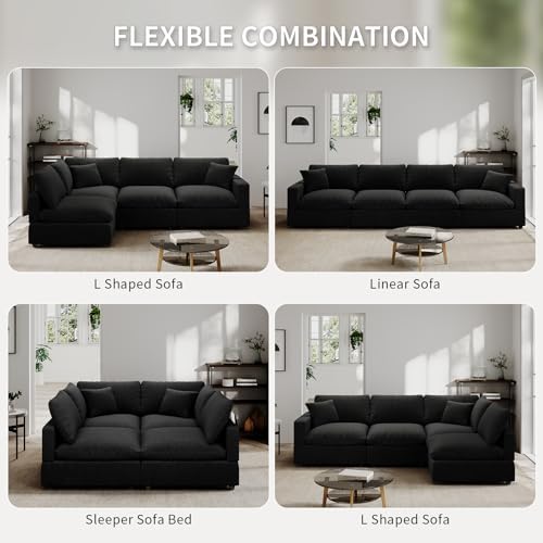 Modern Sectional Linen Cloud Couch - Image 6