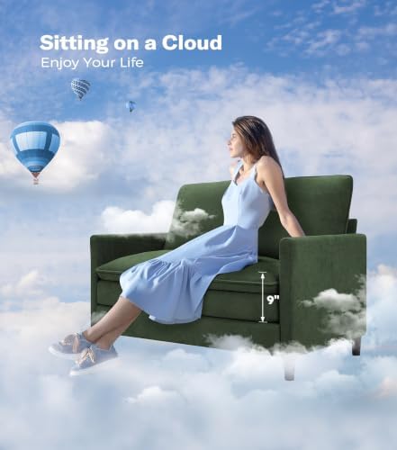 Welzona 3-Layers Cloud Loveseat Sofa, Teddy Small Sofa - Image 6
