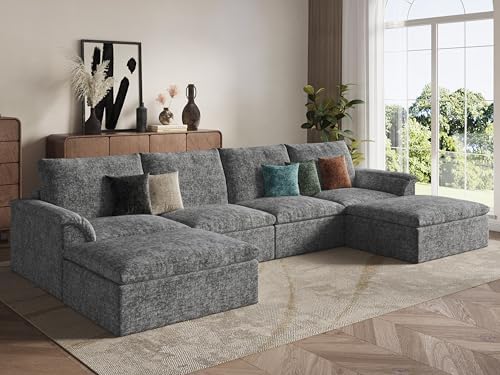 EASE MOOSE 147" U Shaped Boneless Sofa, Sectional Couches by EASEMOOSE