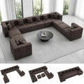 MONVANE 185" U-Shaped 12 Seat Modular Sectional Cloud Couch by MONVANE