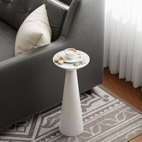 COZAYH Farmhouse Tall Pedestal End Table, Solid Wood Martini Table by COZAYH