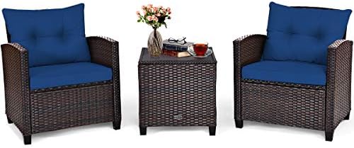 COSTWAY 3PCS Wicker Patio Furniture Set by COSTWAY