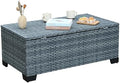 Outdoor Storage Table Wicker Patio Coffee Table All-Weather Rattan Side Table by Rattaner