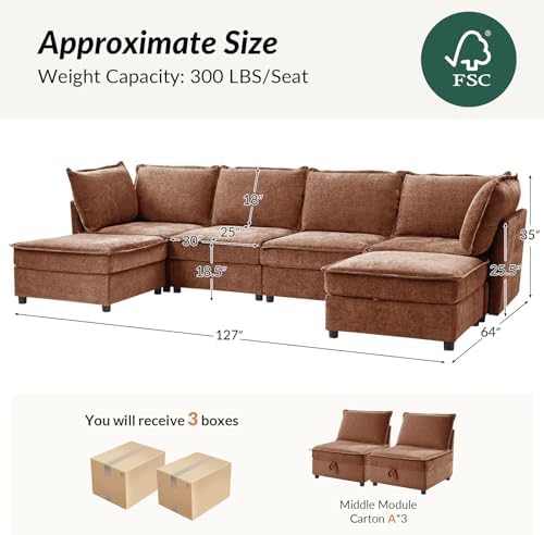 HULALA HOME Modular Sectional 6 Seater Sofa - Image 2