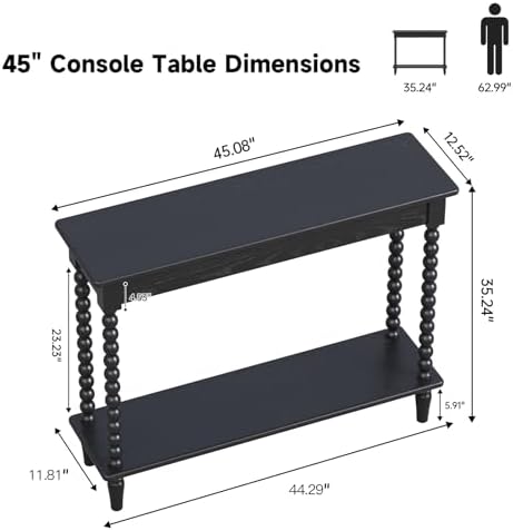 45" Narrow Entryway Table with Storage Shelf, 5 Min Assembly - Image 2