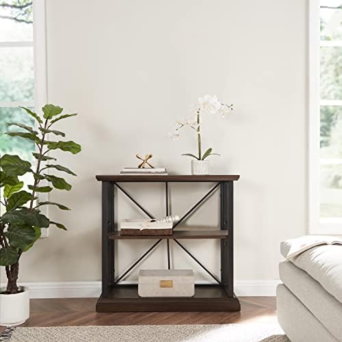 Leick Home Finnick Bookcase, Dark Earth, Matte Black - Image 4