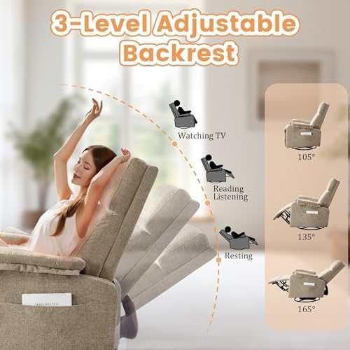 Korser Recliner Chair, Swivel Rocking Recliner Chair - Image 3
