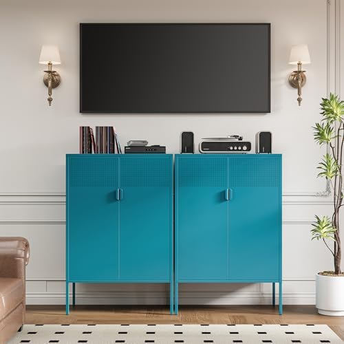 Ustamio Blue Metal Storage Cabinet - Image 6