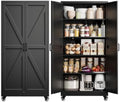 Yizosh 71" Black Metal Office Storage Cabinet, Kitchen Tool Storage Cabinet by Yizosh