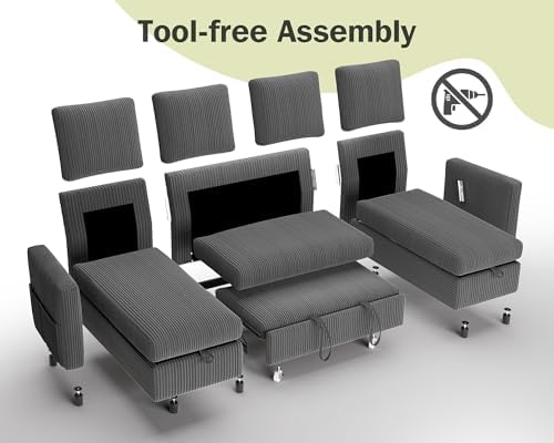 Vipbear 104" Sectional Sleeper Sofa Bed - Image 4