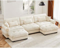 130" Modular Sectional Sofa, Velvet Upholstered Couches by Wunlerlant