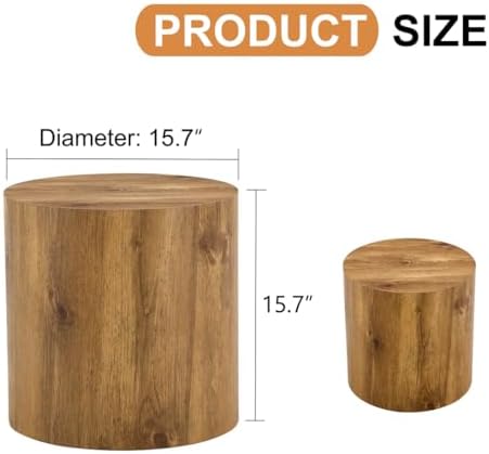 Round Side Table, End Table Living Room Table, Sofa Couch Bedside Table - Image 2
