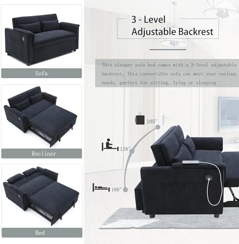 55.5" Small Sleeper Sofa Couch - Image 6