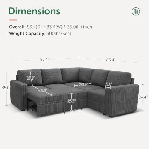 HONBAY Modular Sectional Sleeper Sofa - Image 2