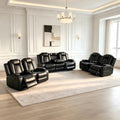3-Piece Leather Power Recliner Sofa Set, Home Theater Seating by Unknown