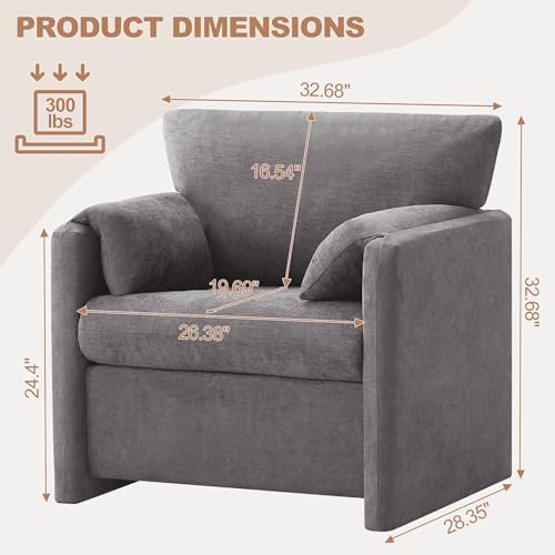 33" Modern Accent Chair for Living Room, Oversized Armchair - Image 2