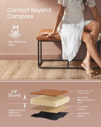 VASAGLE Storage Ottoman Bench for Entryway, PU Leather, Loads 660 lb - Image 7