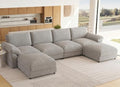 Oversized Sectional Couches for Living Room, Modular U Shaped Cloud Sofa by HOMYHOMEY
