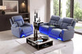 Power Reclining Loveseat with LED Light, Sandad Leather Sectional Loveseat and by COSYMOORFURNITURE