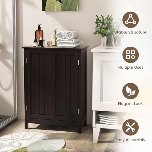COSTWAY Bathroom Storage Cabinet, Freestanding Bathroom Organizers - Image 4