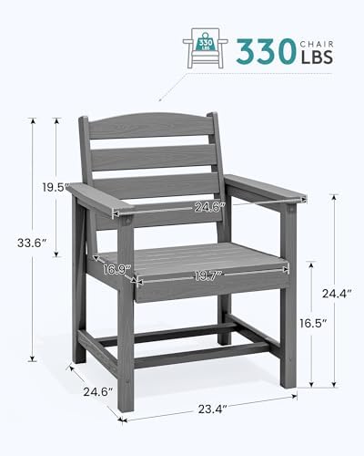 SERWALL Outdoor HDPE Dining Chairs Set of 4 - Image 3