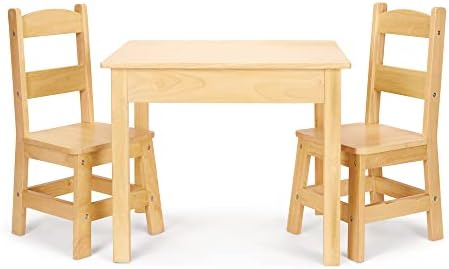 Melissa & Doug Solid Wood Table and 2 Chairs Playroom Furniture - Image 4