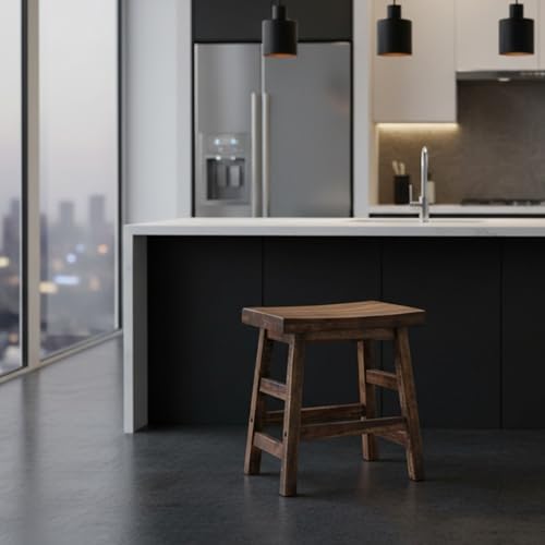 Alaterre Furniture Durango Solid Wood Rustic Single Bar Stool - Image 7
