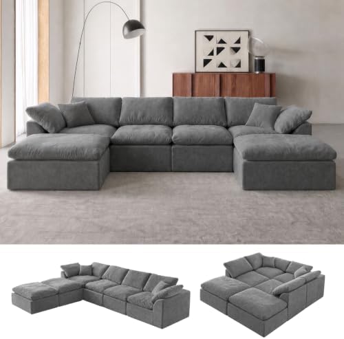 138" Boneless Cloud Couch Sectional by YEFLIXVRAU-HomeComfort
