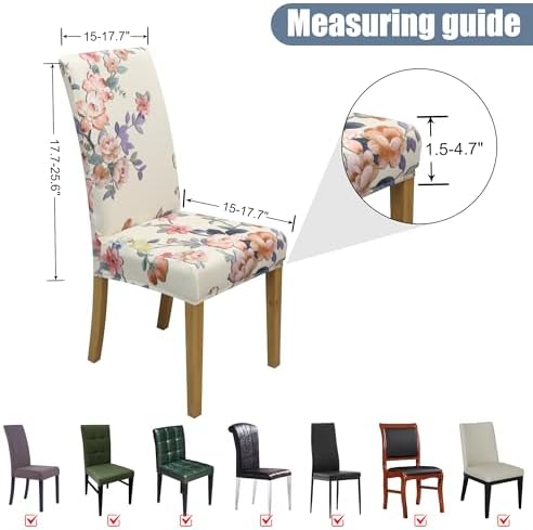 Dining Chair Covers, Stretch Seat Covers, Washable Furniture Protector - Image 5